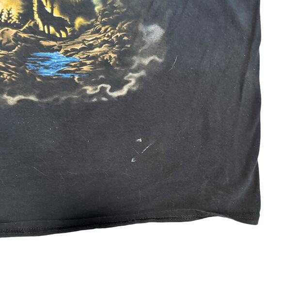 Vintage Wolf Forest Graphic T-Shirt Men's XL 90s - Picture 2 of 5